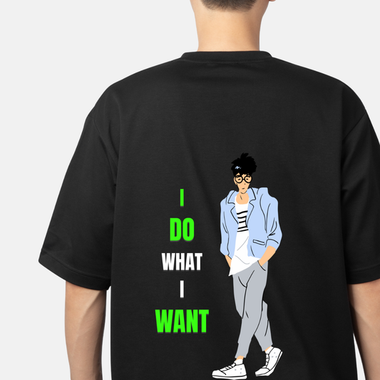 I Do What I Want – Gen-Z Streetwear Oversized Black T-Shirt