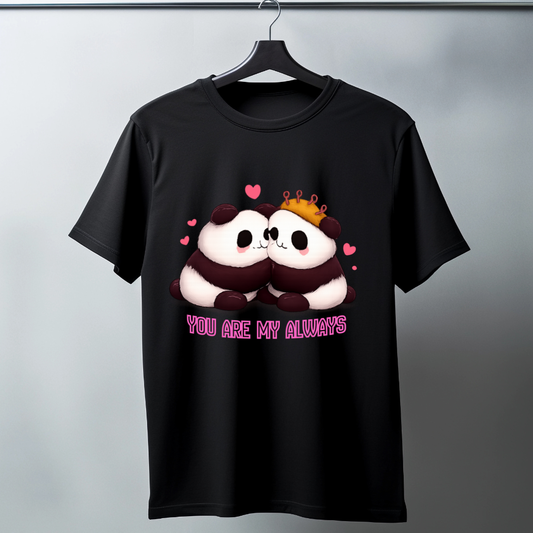 Valentine Special Panda T-Shirts for Your Girlfriend/Boyfriend || Cotton T-Shirts.
